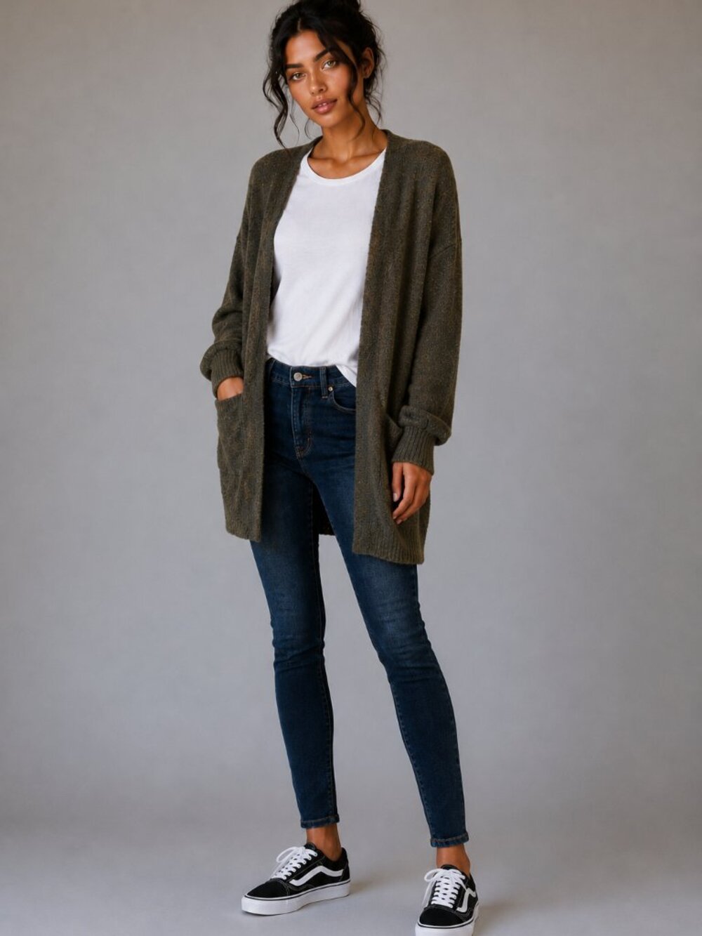 Alpaca Blend Aritzia Wilfred Free Aronson Cardigan Olive Green  LN/NWOT